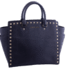 Brown Selma Stud Medium Top-Zip Shoulder Bag (New)