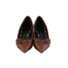 Brown leather X Canvas Checkhouse Ballerina Flat Shoes