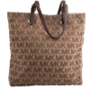 Beige Monogram Shopping Tote Shoulder Bag