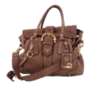 Large Camel Soft Calf Satchel Shoulder Crossbody Bag