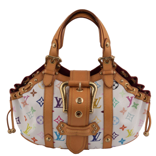 White Multicolor Thede Top Handle Bag