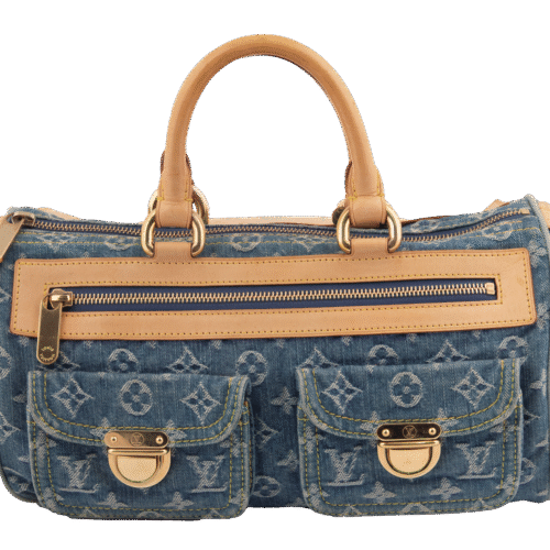 Blue NEO Denim Speedy Top Handle Bag