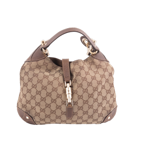 Beige GG Nailhead Jackie Shoulder Bag
