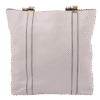 White Leather Shopping Tote Shoulder Bag