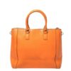 MCM Orange Leather Tote Shoulder Bag Logo