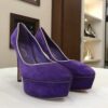 Purple Suede Pumps High Heels