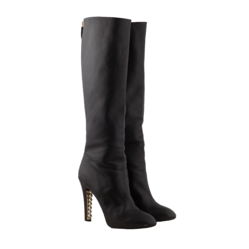 Black Leather Platform Boots
