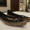 Black Lace Embellished Espaderilles Shoes