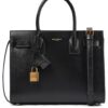 Saint Laurent Black Leather Baby Classic Sac De Jour