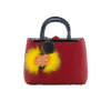 Red Leather 2Jours Elite Petite Monster Tote Bag