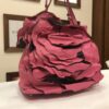 Fuchsia Raspberry Soft Leather Tote with Flower Detail