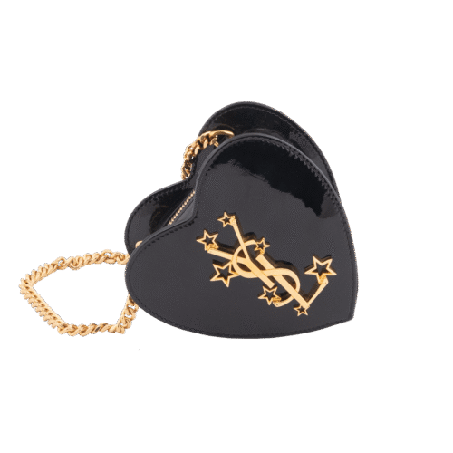 Black Patent Leather "Love" Mini Evening Bag (New)
