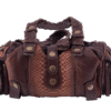 Brown Medium Silverado Python Shoulder Bag