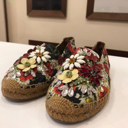 Dolce & Gabbana Floral-Print Jacquard Espadrilles
