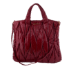 Burgundy Matelasse Leather Tote Crossbody Bag